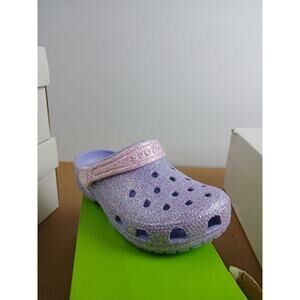NWT Crocs Classic Glitter Galore Clog Kids Shoes , Sparkly Comfort , Size C12